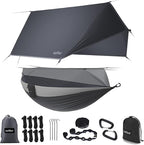 Sunyear Camping Hammock, Portable Single & Double Hammock with Net, 2 Person Hammock Tent with 2 * 10ft Straps, Best for Outdoor Hiking Survival Travel