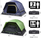 EchoSmile 2/4 Person Camping Tent, Lightweight Dome Family Tent with Rainfly, Easy Setup, Waterproof & Windproof Outdoor Shelter for Group Hiking, Backpacking, 3-Season Use