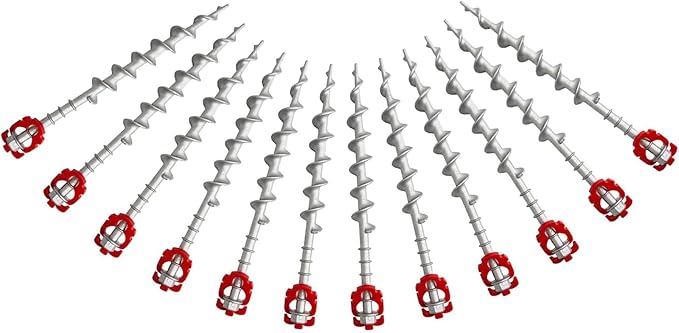 12 Pcs 12" Aluminum Ground Anchors, Tent Stakes Heavy Duty for Swing Set Anchors Screw in Kit for Tents, Canopies, Sheds,Amusement Facilities,Swing Sets Outdoor