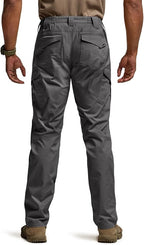 CQR Men's Flex Ripstop Tactical Pants, Water Resistant Stretch Cargo Pants, Lightweight EDC Hiking Work Pants