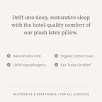 Saatva Latex Pillow - High Loft (6" - 7") - Hypoallergenic Pillow with Shredded Latex Core - Breathable - Machine Washable Organic Cotton Cover - King (34"x18") 1 Pack