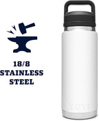 YETI Rambler 26 oz Bottle, Vacuum Insulated, Stainless Steel with Chug Cap, White