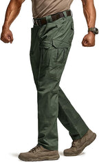 CQR Men's Flex Ripstop Tactical Pants, Water Resistant Stretch Cargo Pants, Lightweight EDC Hiking Work Pants