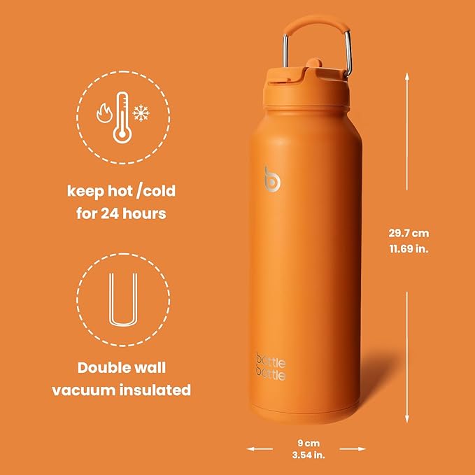 BOTTLE BOTTLE 40 oz sports water bottle stainless steel insulated water bottle with straw and pills holder