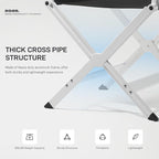 EVER ADVANCED Aluminum Directors Chair, Folding Studio Movie Chairs Camping Event Vendor Chair, 19" Seat Height Black Fabric/White Frame, Support 350lbs