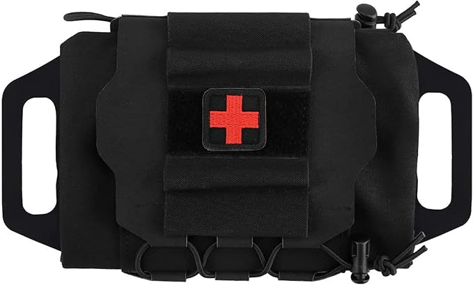 SABADO Rapid/Quick Deploy First Aid Kit Pack Tactical IFAK Pouch Two-Piece System Med Roll Carrier Hypalon Handle Outdoor Sport Hunting Bag