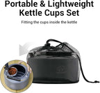 Bulin 2.2L Camping Kettle with 2&4 Stainless Steel Cups for Outdoor Camping Cookware Hiking Backpacking Kitchen Campfire and Picnic, Carrying Bag