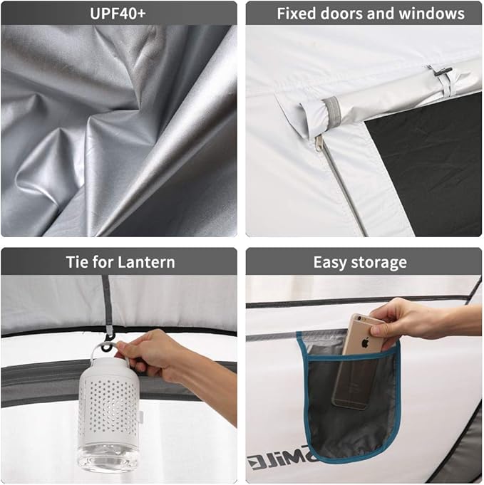 EchoSmile Instant Pop Up Camping Tent, 2/4/6 Person, Easy Setup Tent, Water Resistant Dome, Portable with Carry Bag