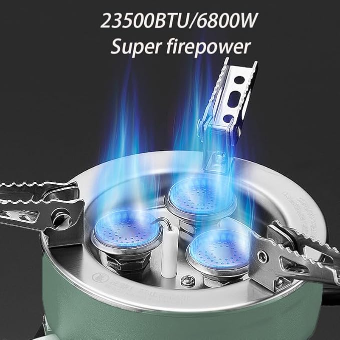 Camping Stove, Portable Lightweight Backpacking Stove with EVA Bag and Piezo Ignition, Foldable 3 in 1 Gas Stove Burner for Outdoor Picnic Cooking and Hiking (Small)