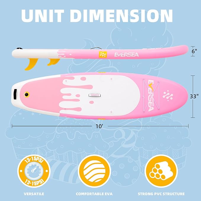 Inflatable Stand-Up Paddle Boards – Available 32"/33"/34" Widths Inflatable Paddle Board with SUP Accessories, Camera Mount, Basic All-Around SUP Board for All Skill Levels, Up to 450lbs