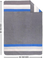 Arcturus Rainier Wool Blanket - 4.5lbs Warm, Heavy, Washable, Large | Great for Camping, Outdoors, Survival & Emergency Kits (White Blue Gray)