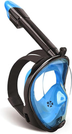 Full Face Snorkel Mask Adults with Dry Top System, Detachable Camera Mount, 180 Panoramic Anti-Fog Anti-Leak Diving Mask for Adult and Kids