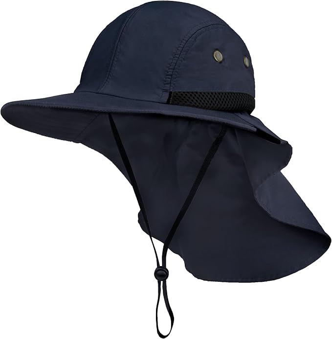 SUN CUBE Sun Hat for Men, Wide Brim Fishing Hat Neck Flap Cover Men, Women, Hiking, Camping, Sun Protection UV, Gardening