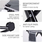 TRIPLE TREE 2 Pack Camping Stool, Grey, 13.8 Inch Portable Folding Stool for Outdoor Walking Hiking Fishing 400 Lbs Capacity with Carry Bag
