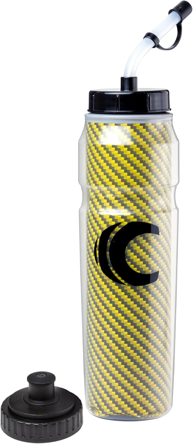 Cannon Sports 28oz Insulated Squeeze Water Bottle with Straw, Leak Proof Lids, 2 lids (Straw and Squeeze), Double Wall Insulation, Wide Mouth, BPA-Free (Yellow)