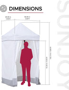 Sunjoy 4 x 4 Pop-Up Canopy Tent, Portable Instant Privacy Changing Tent, Toilet Stall with Sidewalls, Light Weight Sun Shelter with Carry Bag, for Camping and Beach, Gray