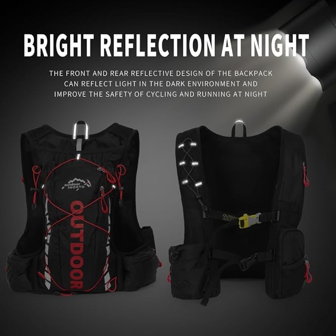 Hydration Pack Backpack，IX INOXTO Running Hydration Vest with 1.5L ( 50 oz) Water Bladder for Men Women，Lightweight Water Backpack for Hiking Cycling Climbing Camping