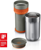 WACACO Pipamoka Portable Coffee Maker, Coffee brewer, All-in-one Vacuum Pressured，Insulated Travel Mug, Hand Powered and Filter Pressure Brewer, Stainless Steel Thermo Cup, 10 fl oz