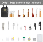 Camp Kitchen Organizer, Multi-Pocket Camping Cooking Utensils Bag, Waterproof Portable Storage for BBQ Outdoor Cooking Essentials