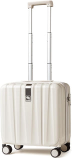 Hanke 16 Inch Underseat Carry on Luggage with Wheels Small Hard Shell Suitcases for Weekender,Travel Approved Lightweight Travel Luggage Suitcase for Womem Men,Christmas Gifts for Birthday-Ivory White
