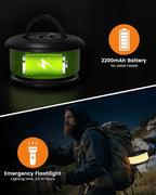 Camping String Lights, Retractable 32.8ft RGB Flash Lamp, Rechargeable Fairy LED Rope Lights Outdoor Waterproof, Portable Hanging Lantern for Outside Tent Patio Awning Garden RV Essentials