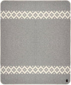 Thick Alpaca Wool Blanket Heavyweight Camping Outdoors Indoors Soft Peru Twin Size Ethnic Design (Soft Gray/Ivory 2, Twin Size)