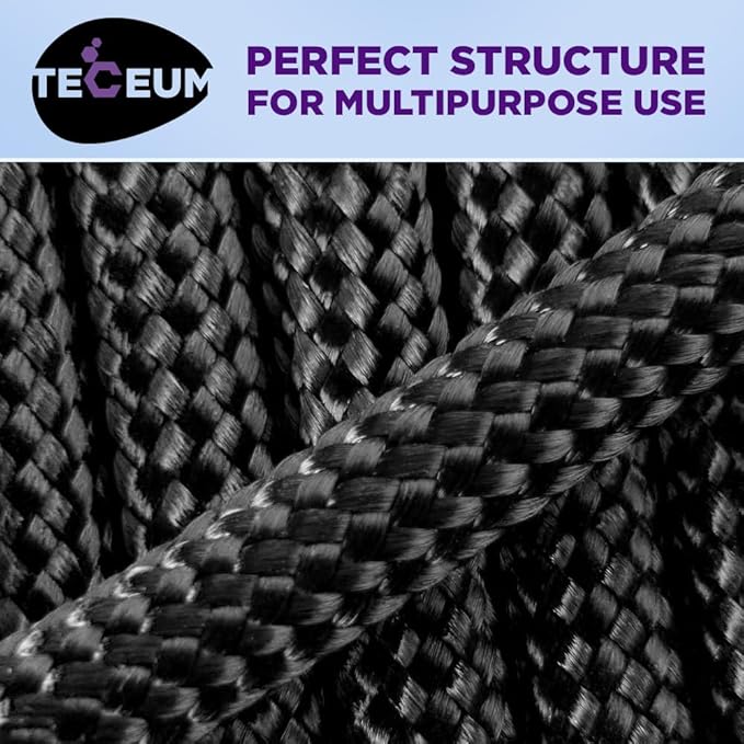 TECEUM 5/32" Paracord Rope 1000 – 1000ft / 200ft / 100ft / 50ft – Tactical Parachute Cord 4mm – 45+ Colors – Nylon String for Survival & Camping Gear – Stripe Cord for Survival – Utility Rope