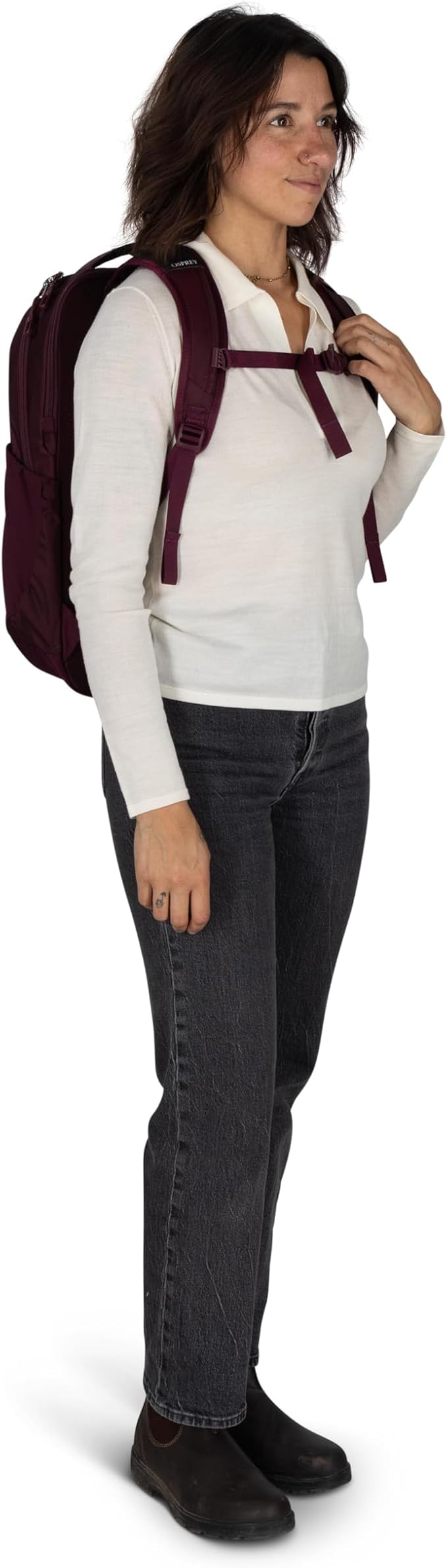 Osprey Ozone Laptop Backpack with Ventilated AirScape™ Backpanel - Lightweight Travel Backpack with 16” Laptop Sleeve - Carry-On Compatible Travel Bag for Men and Women, Moody Burgundy
