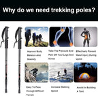 Aihoye Hiking Trekking Poles, 2 Pack Collapsible, Lightweight, Anti Shock, Walking Sticks, Adjustable Hiking Pole for Men and Women