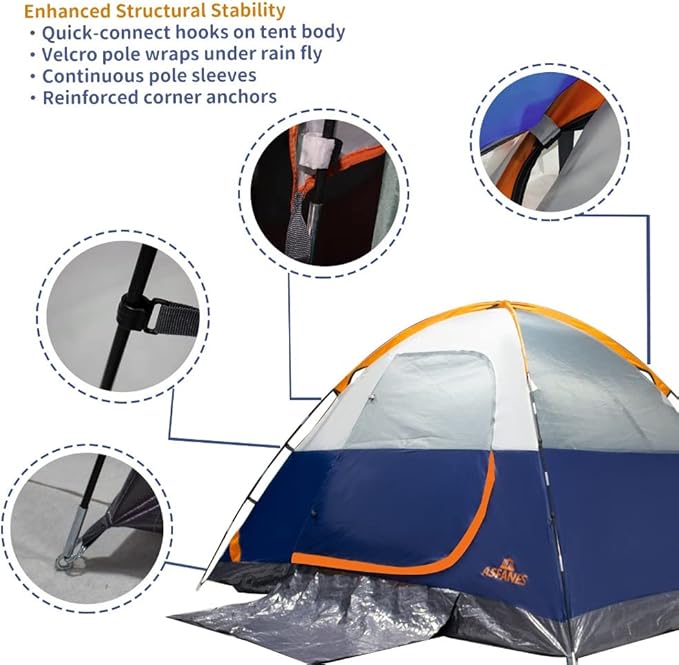2-12 Person Tents for Camping Waterproof, Backpack Double Layer Tents, Perfect Picnics, Fishing and Backyard Camping