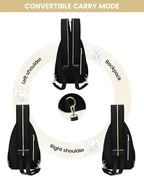 LOVEVOOK Sling Bag for Women, Sling Backpack Crossbody Bag Convertible, Small Diaper Bag Hiking Daypacks Water-resistant, Travel Shoulder Bag Chest Bag, All Polyester Black