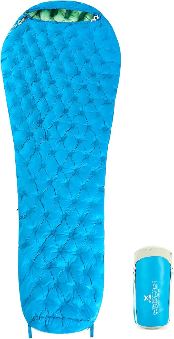 Ultralight Down Sleeping Bag for Adults, 1.92lbs 32-55F 650 Fill Down, Lightweight Compact Mummy Backpacking Sleeping Bag for Outdoor Camping and Hiking, Compressible -MFH500