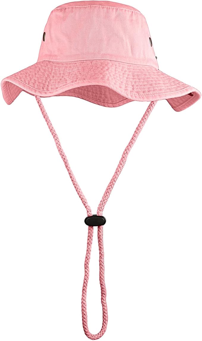 Wide Brim Hiking Fishing Safari Boonie Bucket Hats 100% Cotton UV Sun Protection for Men Women Outdoor Activities