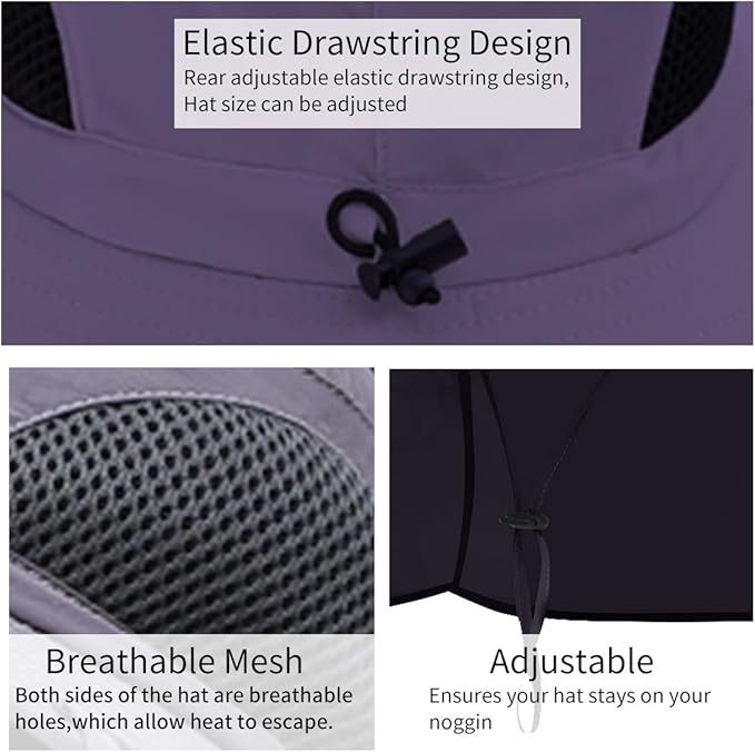 Sun Blocker Hats Outdoor Sun Protection Fishing Cap with Neck Flap Large Brim Outdoor Hat