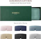 100% Mulberry Silk Sleep Mask, Large Size Travel Eye Masks for Side Sleepers, Adjustable Sleeping Mask for Women and Men, 100% Blackout Eye Mask for Sleeping Soft Pink