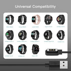 Acediar [2-Pack] 3.3FT Smart Watch Charger Magnetic USB Charging Cable for Letsfit Willful YAMAY SW023 ID205L SW021 ID205U ID205S SW025 Uwatch 3S
