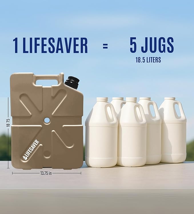 Lifesaver Jerrycan Water Purifier - Military Spec, Heavy Duty Water Purifier for Overlanding, Camping, Hiking, Emergency Preparedness and Survival Kit