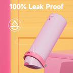 24 oz Insulated Water Bottle for Sports: Meoky Stainless Steel Water Bottle with 2-in-1 Straw and Spout Lid - Leak Proof, Cold for 24 Hours, Fits in Car Cup Holder, BPA-Free for Women Travel, Blush