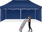 MASTERCANOPY Heavy Duty Pop-up Canopy Tent with Sidewalls (10x20,Navy Blue)