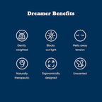 Bearaby Midnight Blue Sleep Mask 23” x 4” Weighted Eye Mask for Sleeping 0.75 lbs 100% Light Blocking Mask for Travel and Rest Silky Soft Fabric for Deep Gentle Sleep