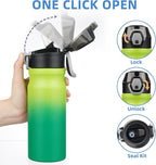 BJPKPK Stainless Steel Insulated Water Bottle With Straw Lid 18oz Reusable Metal Thermo Bottles Keep Cold And Hot,Bamboo Grove