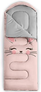 QOOMO Animals Camping Sleeping Bags,3 Season Warm & Cool Weather,Lightweight,Waterproof Sleeping Bags for Adults & Kids,Traveling,and Outdoors,Camping Gear Equipment