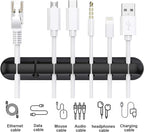 SOULWIT Cable Holder Clips, 3-Pack Cable Management Cord Organizer Clips Silicone Self Adhesive for Desktop USB Charging Cable Nightstand Power Cord Mouse Cable Wire PC Office Home