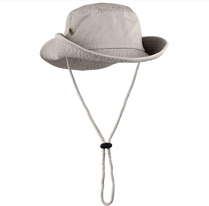 Wide Brim Hiking Fishing Safari Boonie Bucket Hats 100% Cotton UV Sun Protection for Men Women Outdoor Activities