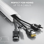 Cord Covers for Wires on Wall - 300in Cable Management Cable Hider - Cord Hiders for TV On Wall - Paintable Cable Concealer - Wire Covers for Cords - 20X (L16 x W1.1 x H0.55) - Large | White