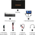 FlexSolar 120W Portable Solar Panel for 300/500/1000/1500W Power Station,IP67 Waterproof Folding Solar Charger with USB C&2 USB A&18V DC Output Charge Generator,Cell Phones,Power Bank,12V Car Battery