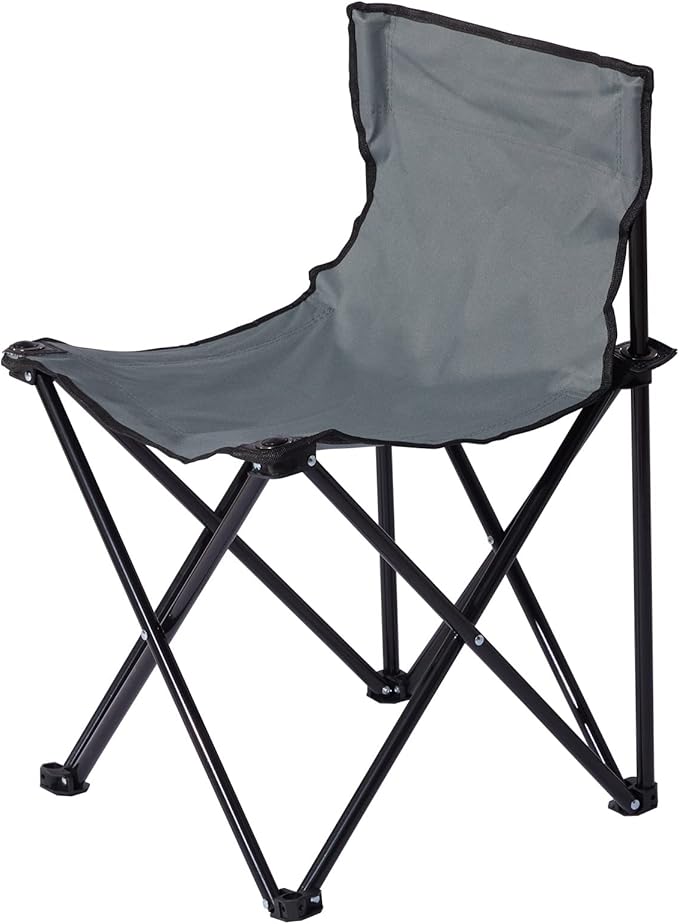 ZONEMEL Portable Fast Folding Chair, Ideal for Sauna, Fishing, Lightweight Compact Backpack Chairs, Grey