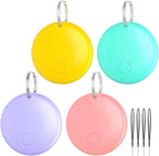 JTD Air Tracker Tags 4 Pack for Find My, 2026 Upgraded with IP68 Waterproof Item Finder with Left-Behind Alert, 4 Colors for Keys, Luggage, Backpack, Wallet. iOS Only.
