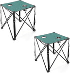 ARROWHEAD OUTDOOR 26” (66cm) Portable Camping Folding Table, 2 Cup Holders, Square, Carrying Case, Steel Frame, High-Grade 600D Canvas