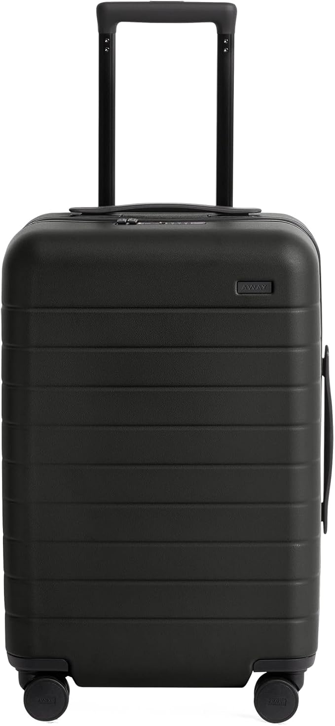 Away Carry-On Luggage, Lightweight Hardside Suitcase with Spinner Wheels, 22 Inch Airline Approved, TSA Lock, Jet Black